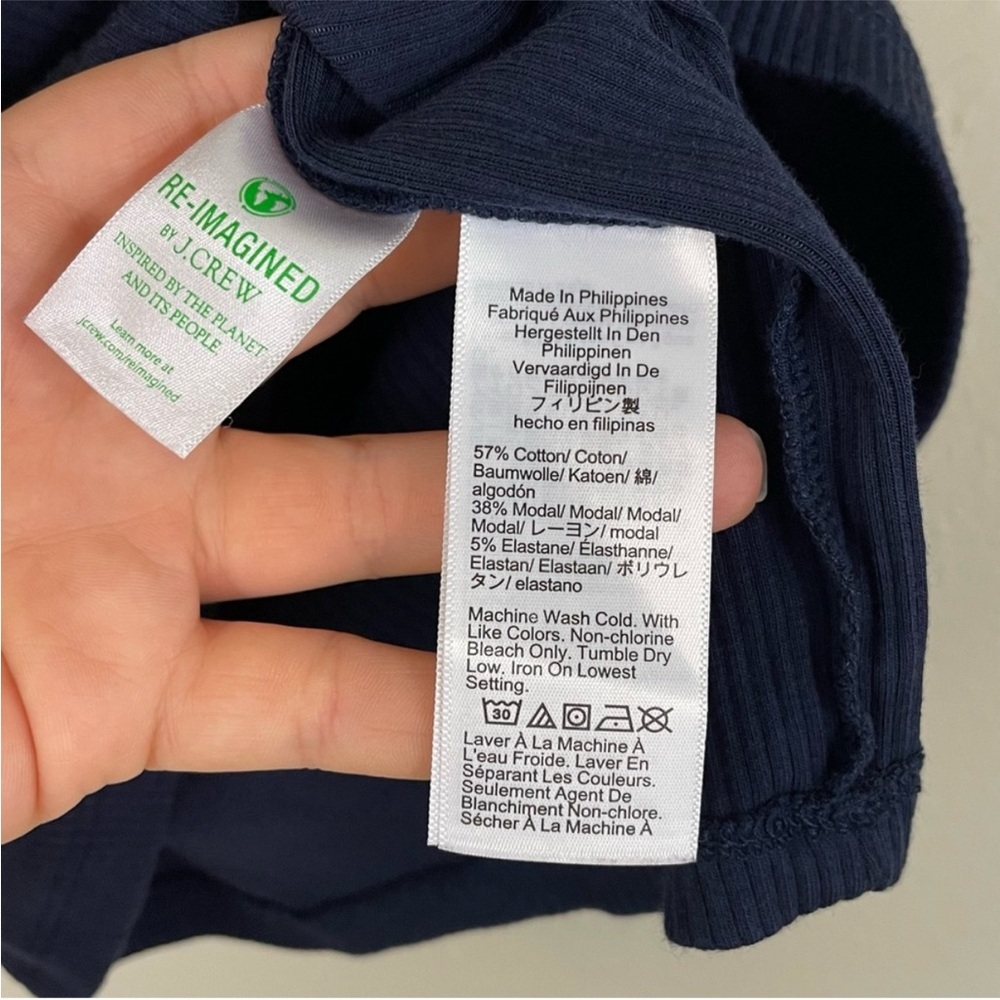 J. Crew Deep Blue Ribbed Knit Top - Picture 6 of 6